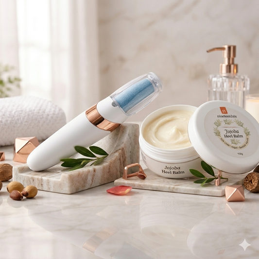 Electric Callus Remover + Jojoba Heel Balm — Complete Heel Repair Kit