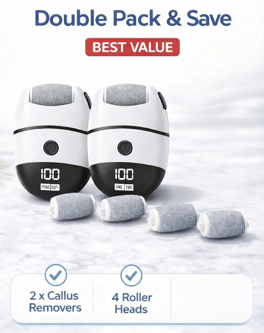 Double Callus Remover Kit + 4 Spare Rollers – 2 People 🎁